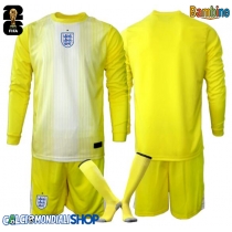 Maglie da calcio Inghilterra Portiere Seconda Maglia Bambino Mondiali 2026  Manica Lunga + Pantaloni corti)